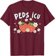 Retro PEDS ICU Strawberry Floral Pediatric Cardiac ICU Nurse T-Shirt - T-Shirt | Maroon