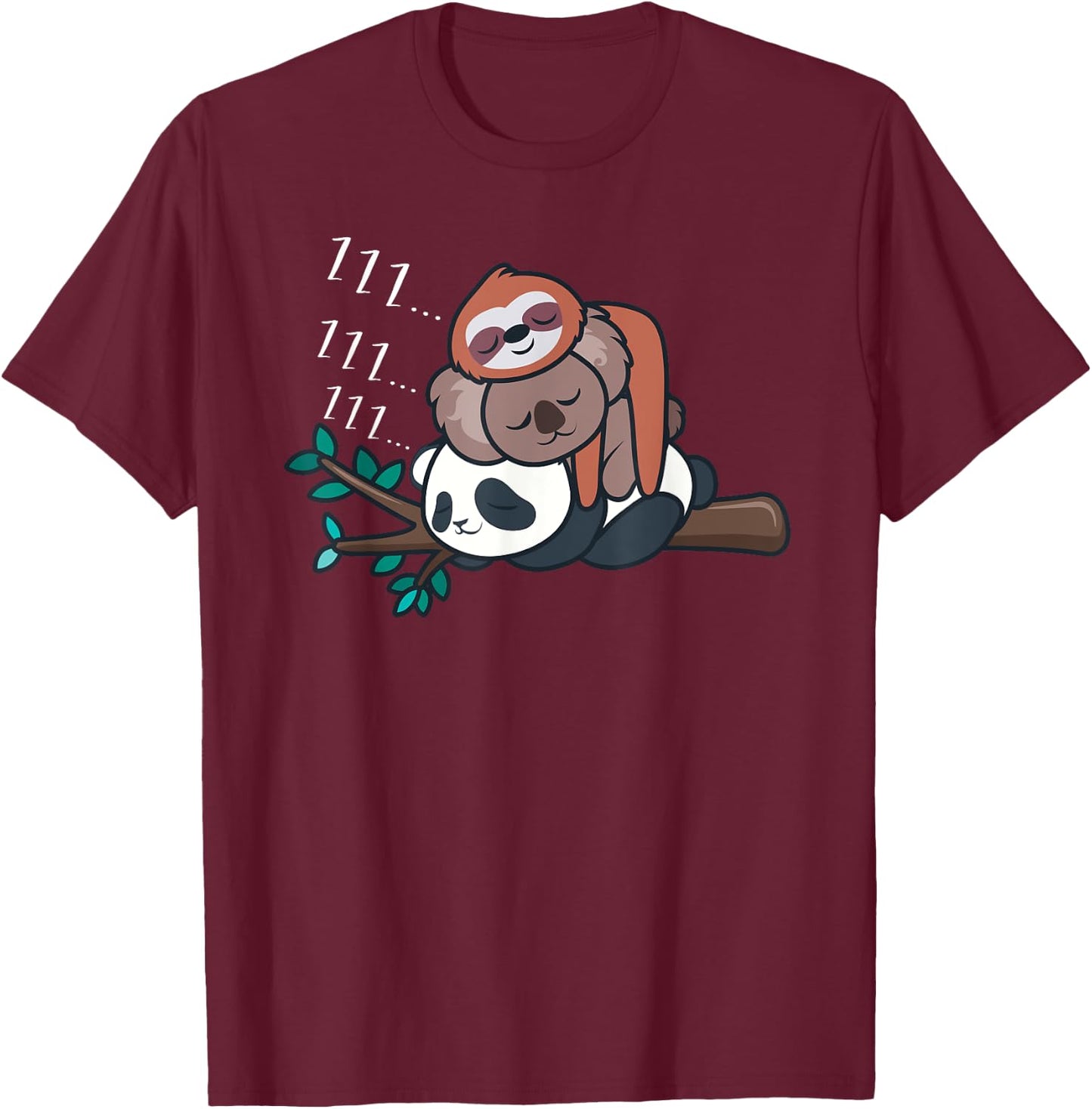 Panda Shirt Men Women Kid Panda Lover Gift Panda Koala Sloth T-Shirt - T-Shirt | Maroon