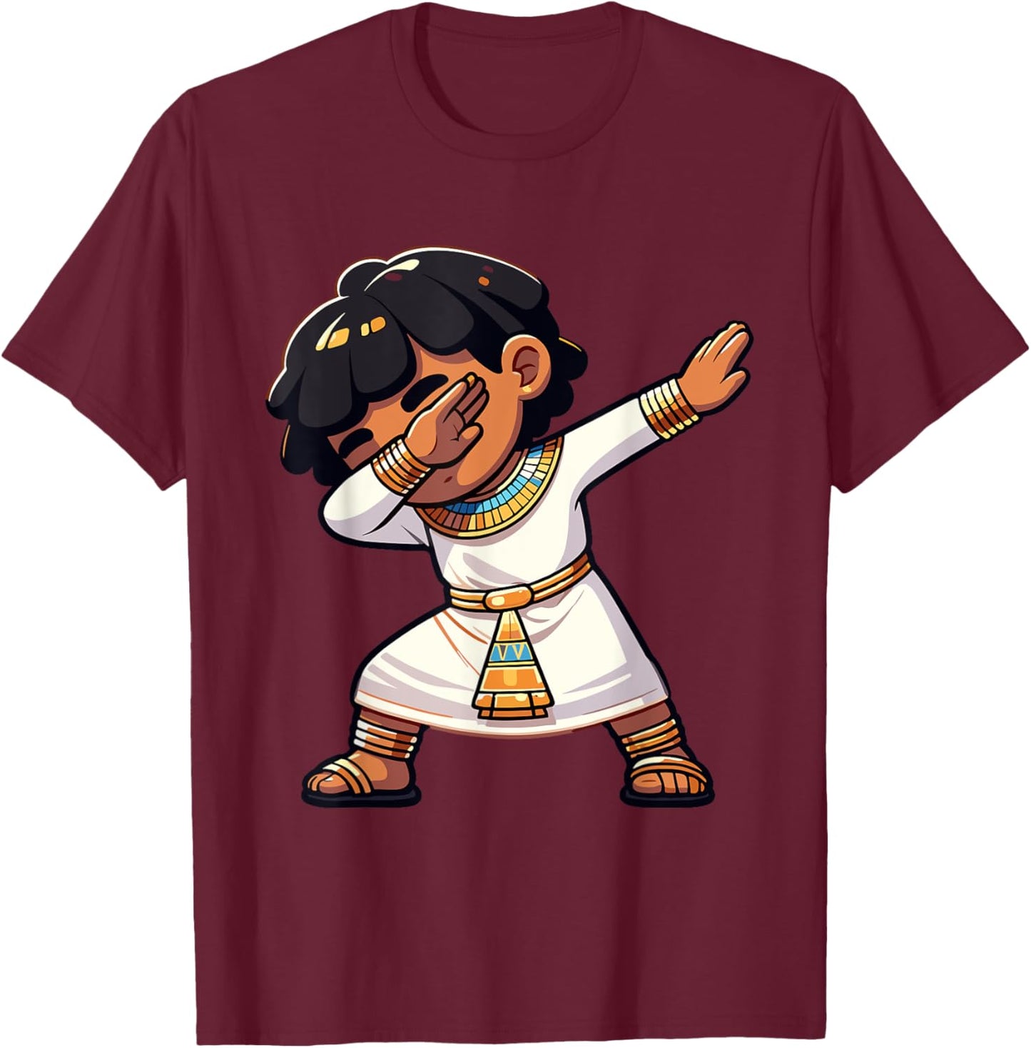 Boys Egyptian Dabbing Pharaoh Egyptian Clothing T-Shirt - T-Shirt | Maroon