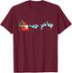 Dolphin Christmas Santa Sleigh T-Shirt - T-Shirt | Maroon