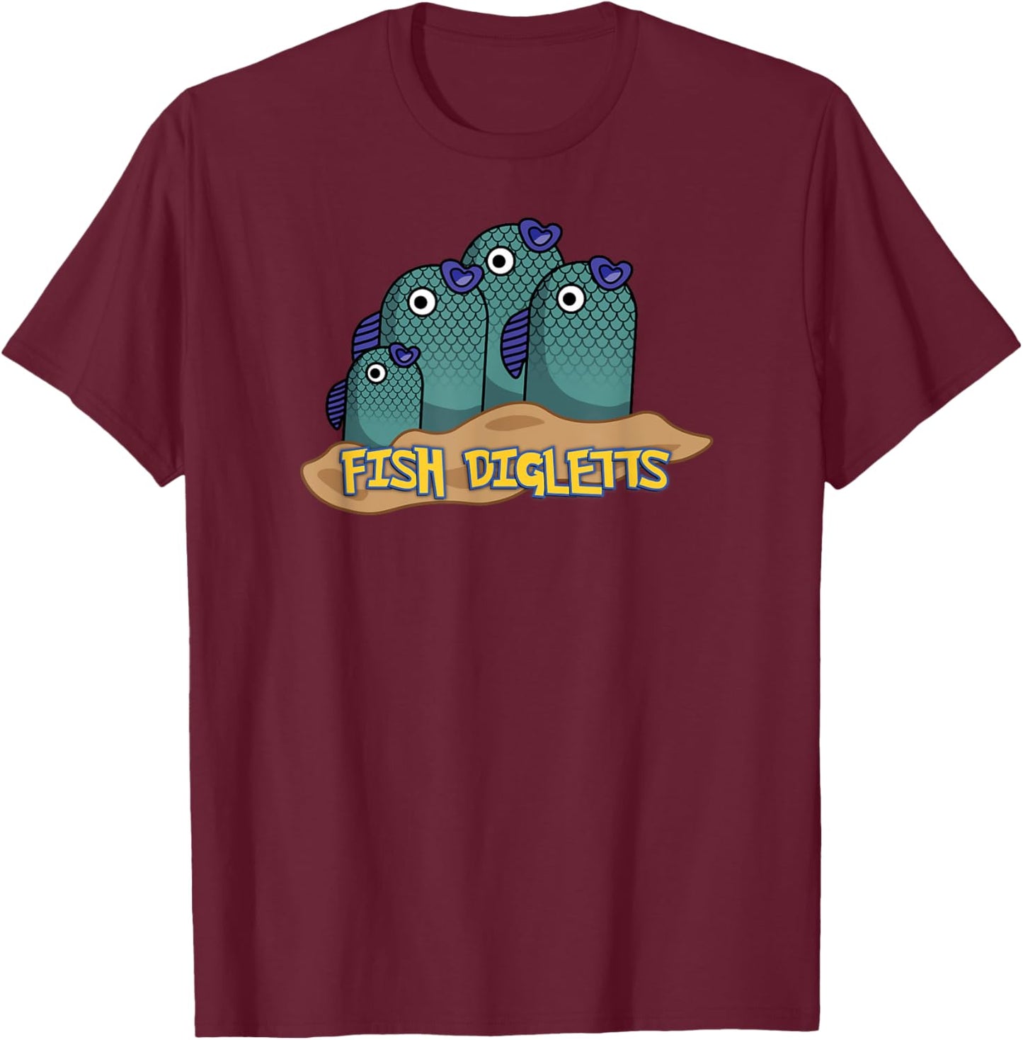 Fish Digletts T-Shirt - T-Shirt | Maroon