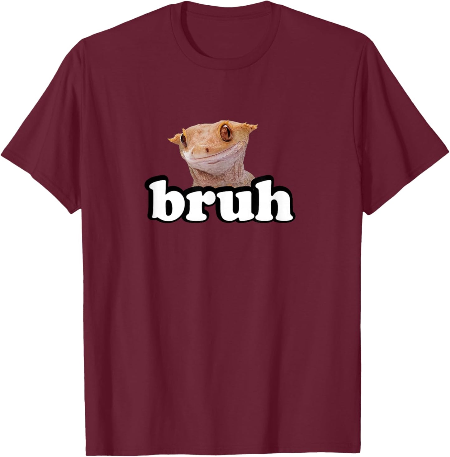 Pet Lizard Bruh Crested Gecko Lover T-Shirt - T-Shirt | Maroon