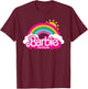 Barbie The Movie - Rainbow Logo T-Shirt - T-Shirt | Maroon