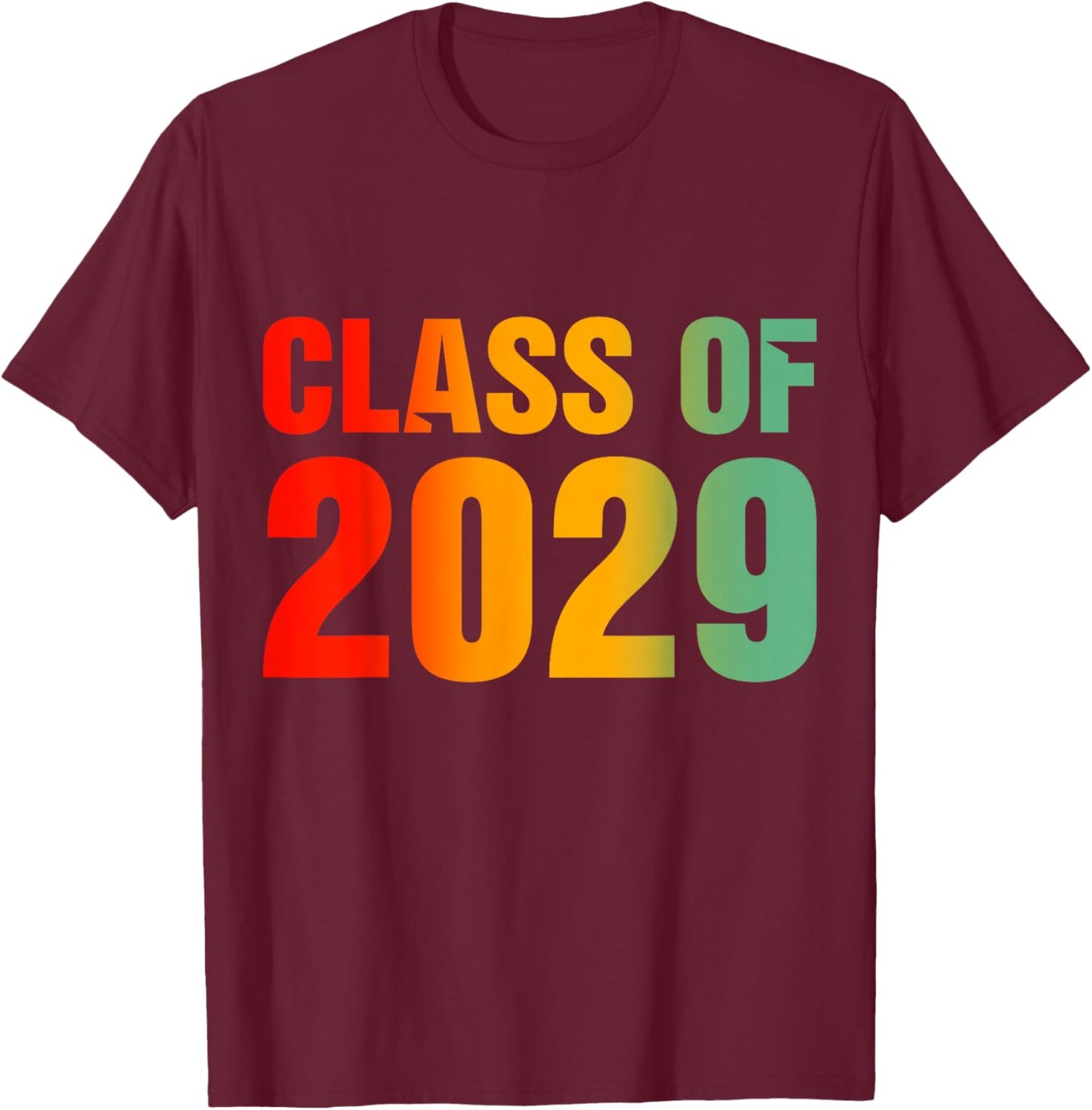 Class Of 2029 Grow With Me Graduation First Day Of School T-Shirt - T-Shirt | Maroon