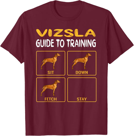 Vizsla Guide To Training Dog Obedience Women Girls Kids T-Shirt - T-Shirt | Maroon