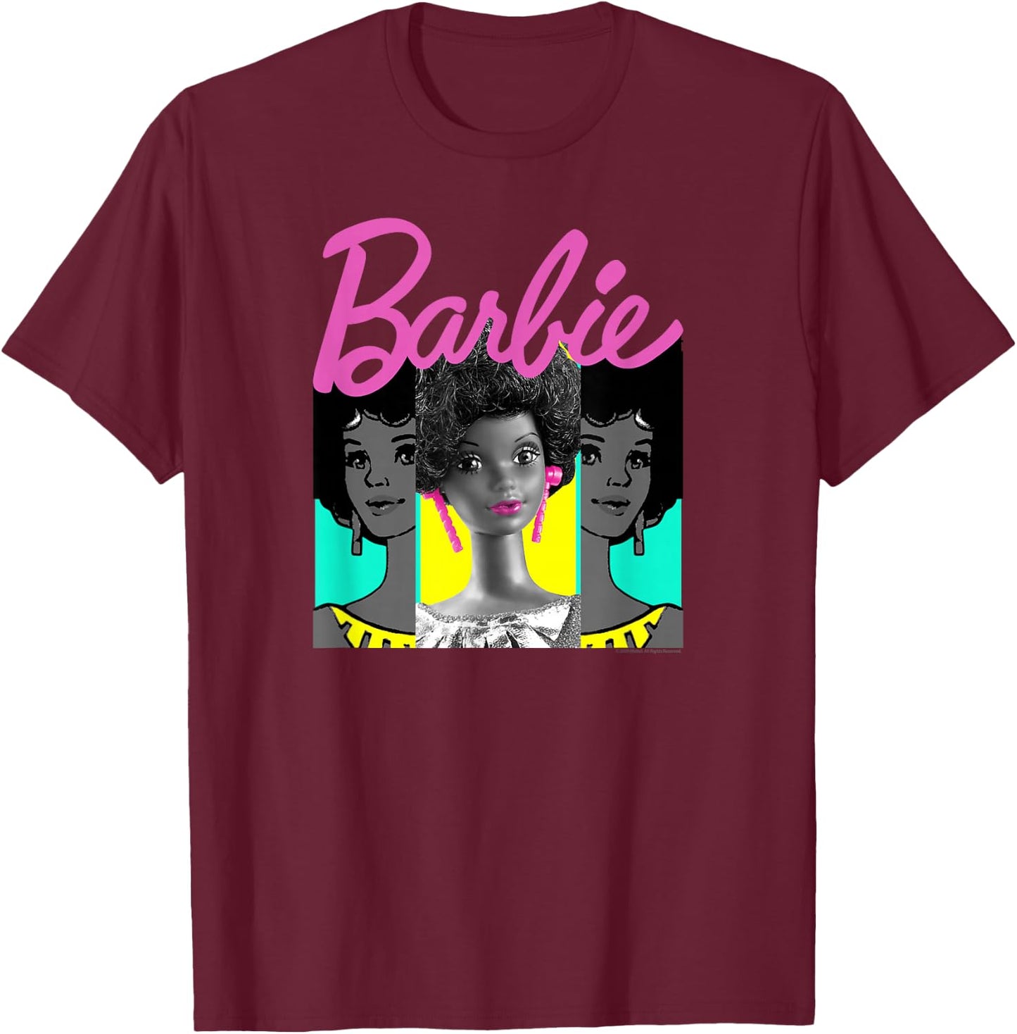 Barbie - Afro Barbie Trio T-Shirt - T-Shirt | Maroon