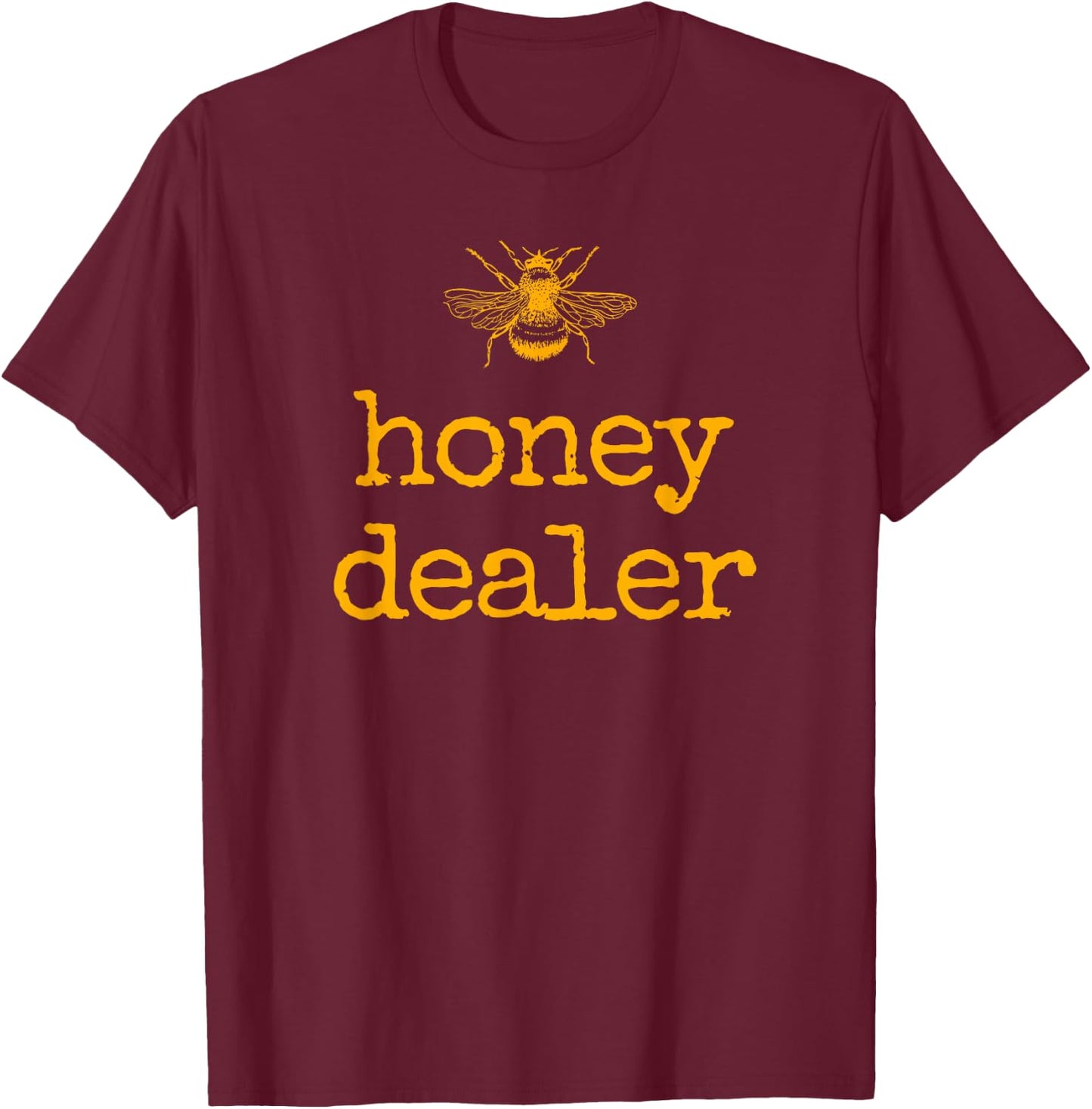 Honey Dealer Retro Honeycomb Honey Bees Funny Beekeeping T-Shirt - T-Shirt | Maroon