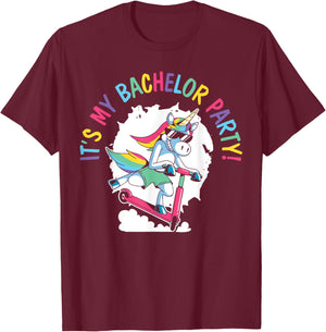 It's My Bachelor Party Unicorn Groom Marriage Wedding T-Shirt - T-Shirt | Maroon
