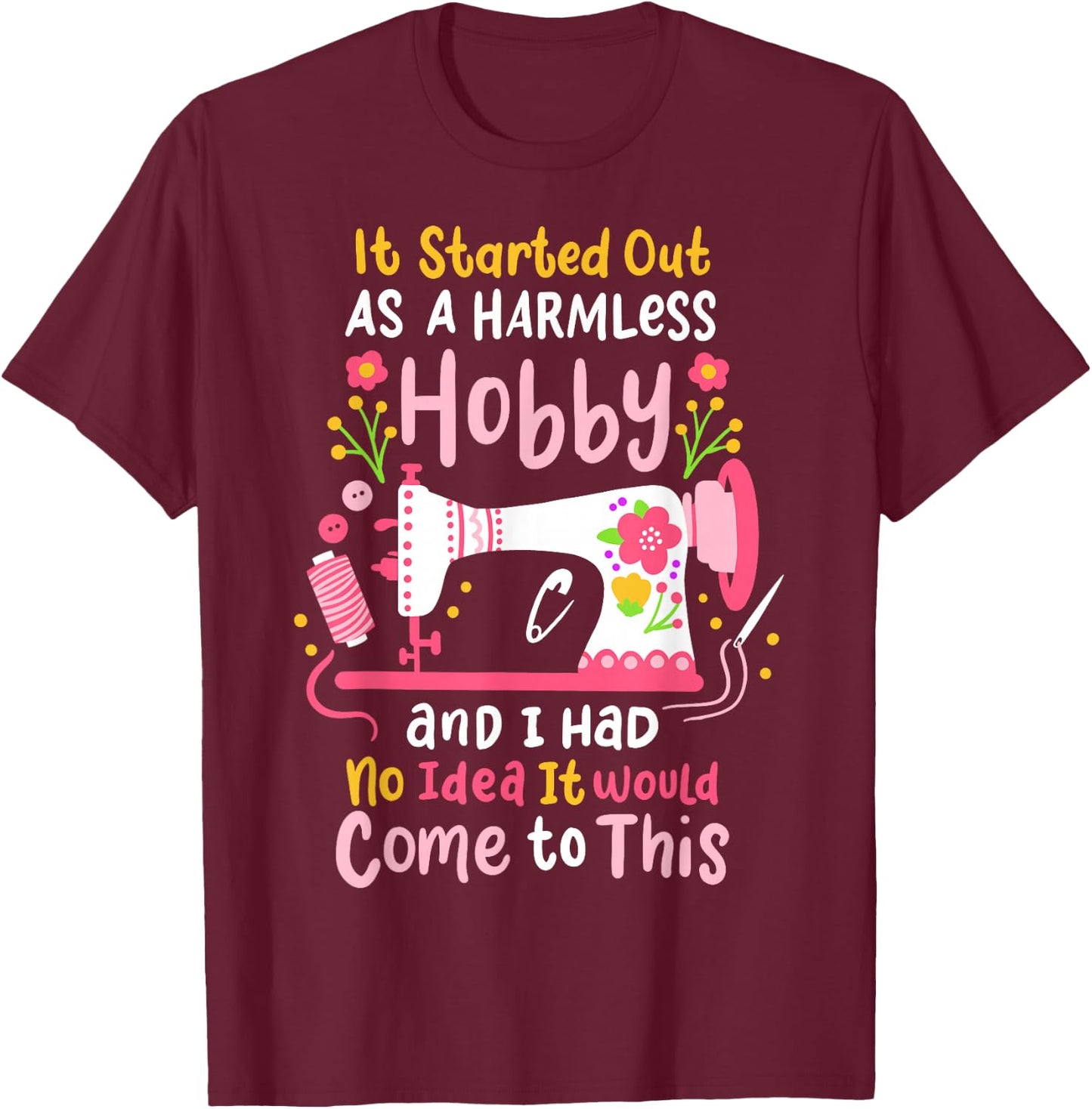 Sewing Quilting Quilt T-Shirt - T-Shirt | Maroon