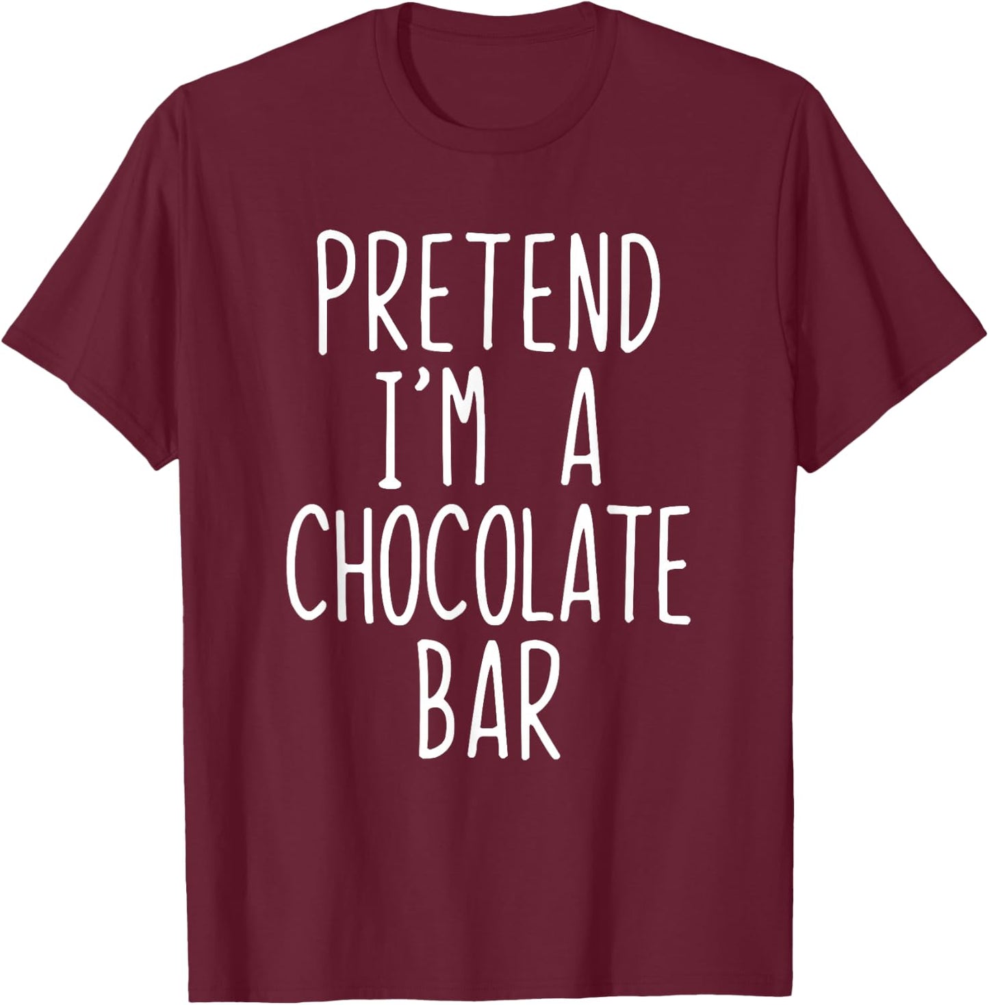 Pretend Im A Chocolate Bar Costume Halloween Lazy Adult Kids T-Shirt - T-Shirt | Maroon