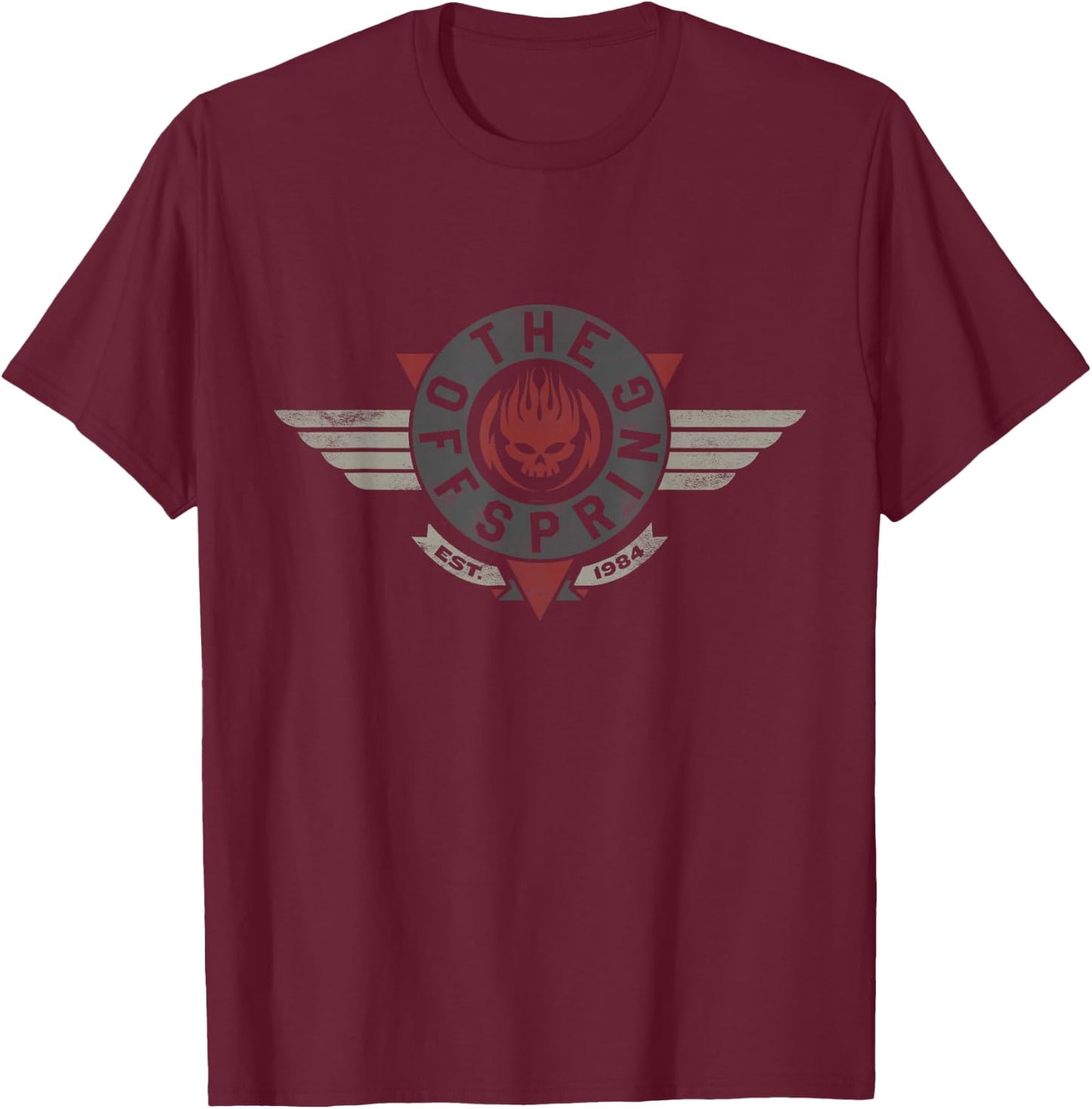 The Offspring Official Geometric Wings Logo T-Shirt - T-Shirt | Maroon