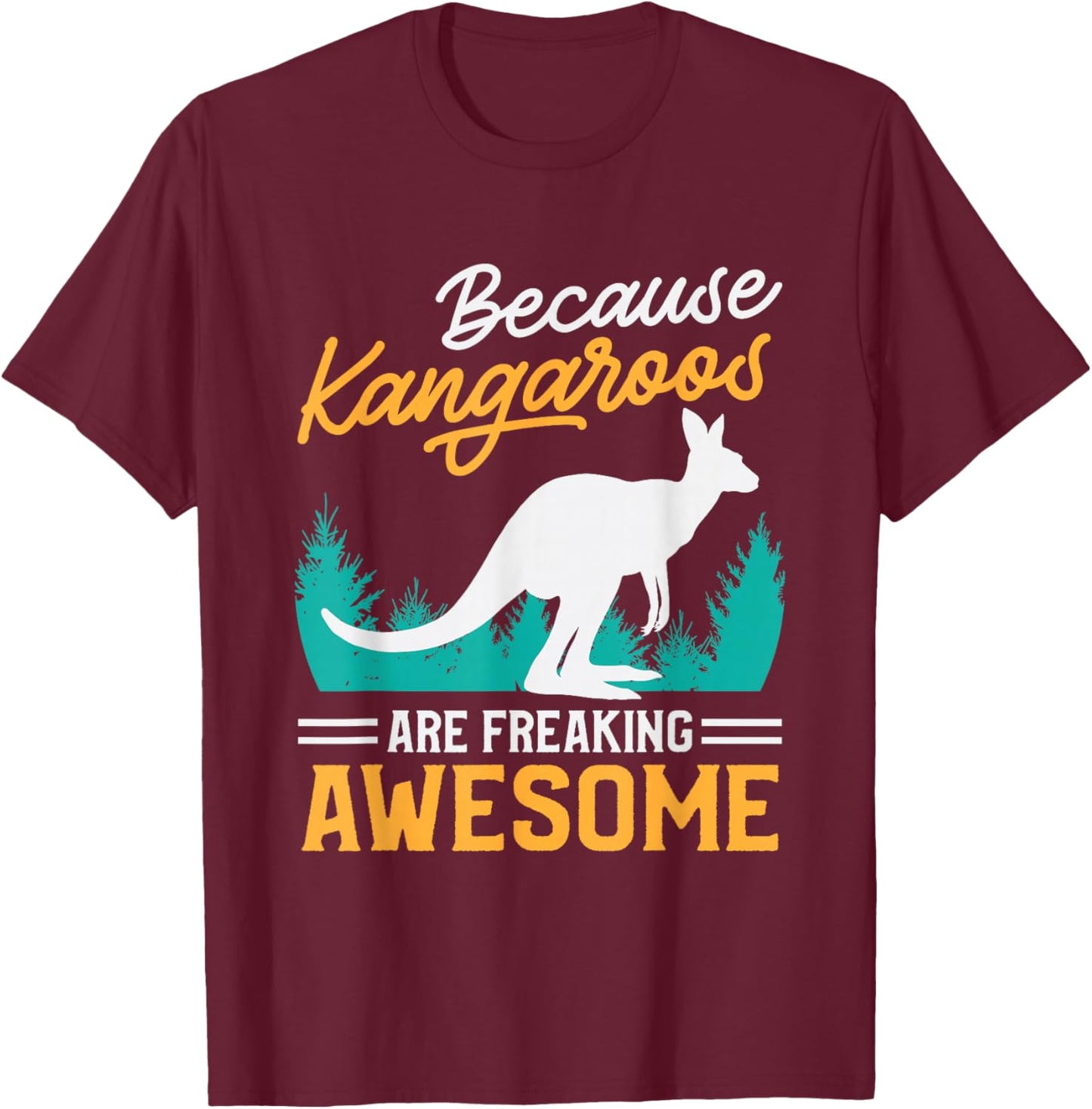 Kangaroo Design Men Women Boys Girls Kids Kangaroo Animal T-Shirt - T-Shirt | Maroon