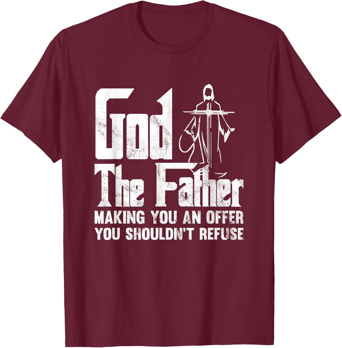 God The Father | Religious Christian Cross T-Shirt - T-Shirt | Maroon