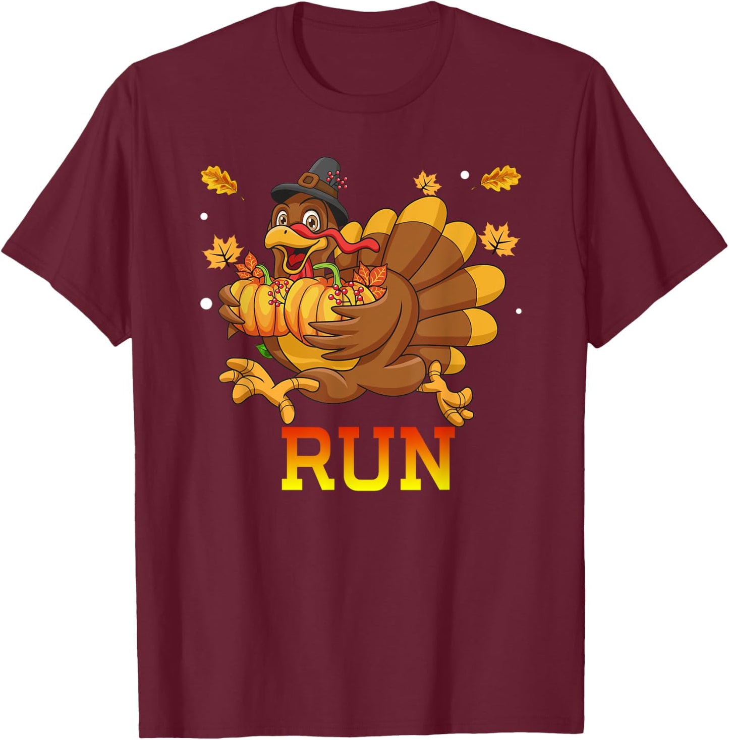Turkey Run Costume Thanksgiving Running Turkey Trot T-Shirt - T-Shirt | Maroon
