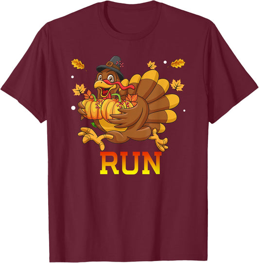 Turkey Run Costume Thanksgiving Running Turkey Trot T-Shirt - T-Shirt | Maroon