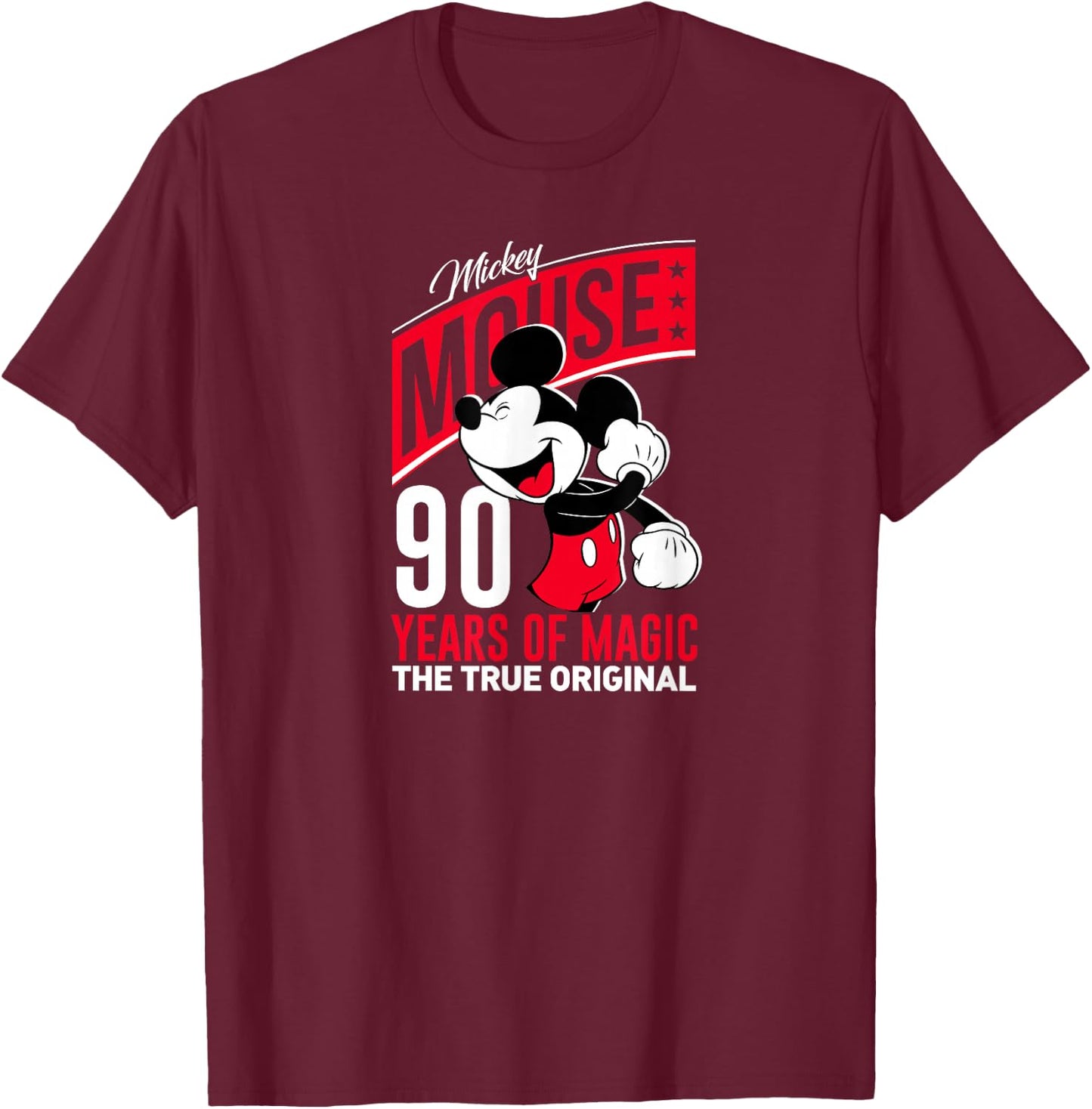 Disney - Mickey 90 Years of Magic T-Shirt - T-Shirt | Maroon