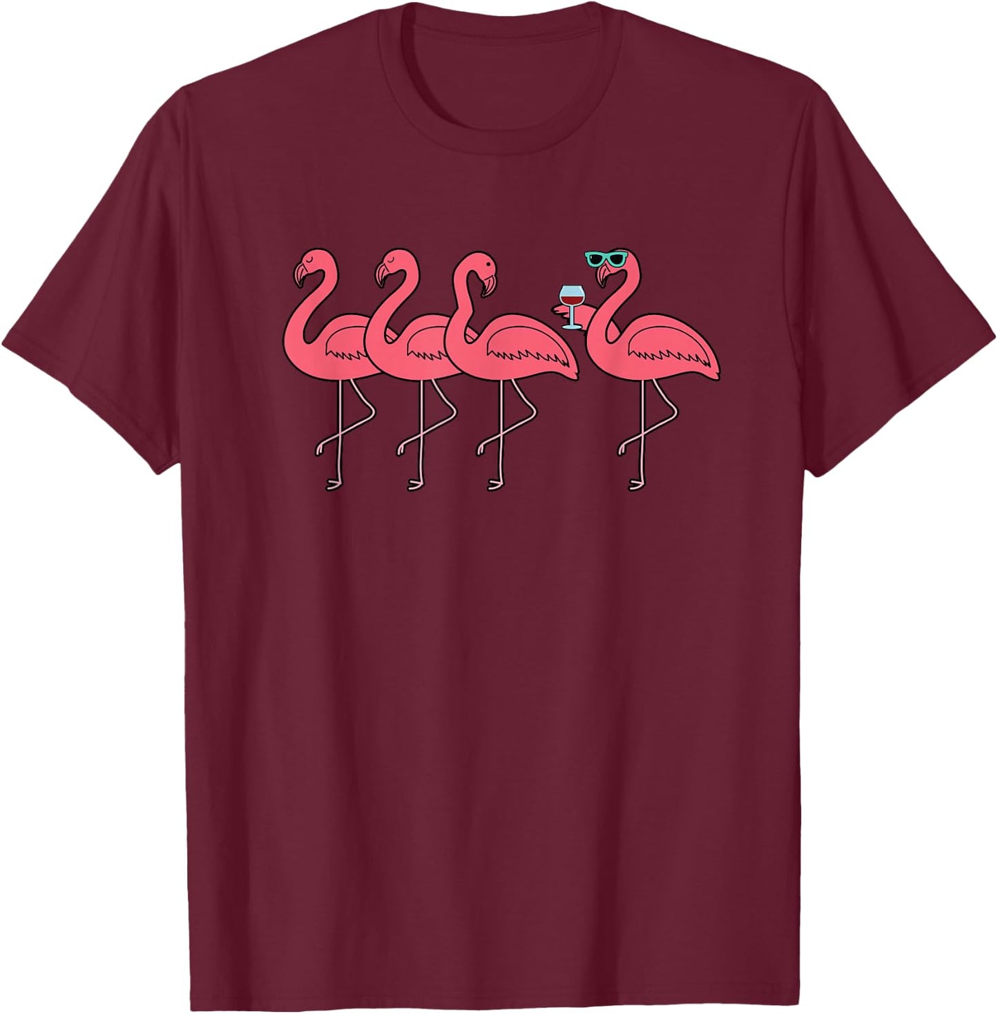 Flamingo Wine Tasting Gifts T-Shirt - T-Shirt | Maroon