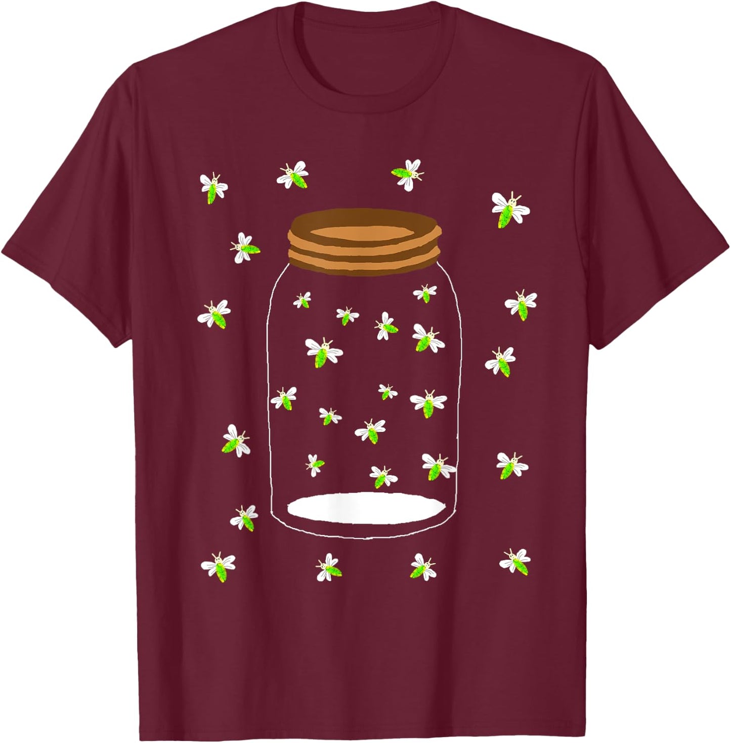 Fireflies Bugs in A Jar Firefly Lightning Insects T-Shirt - T-Shirt | Maroon