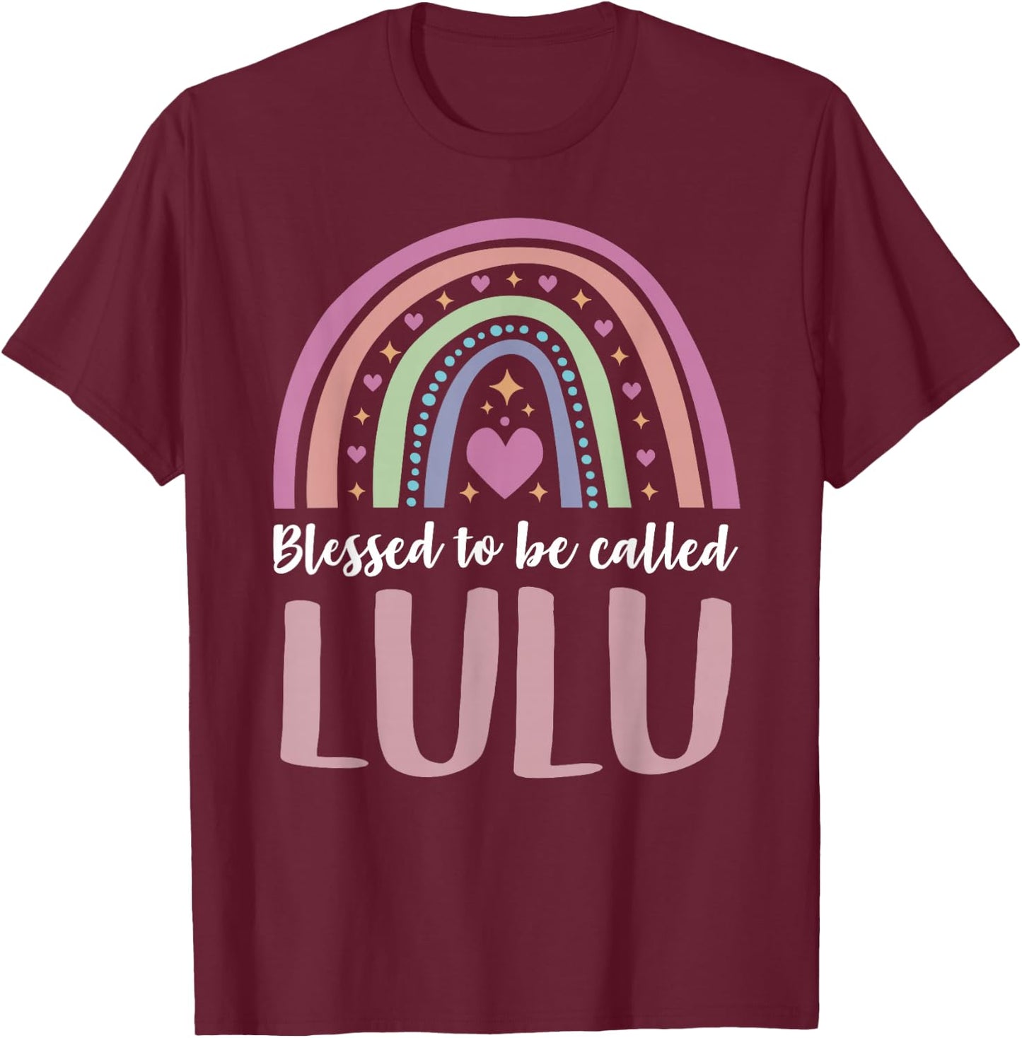 Lulu Shirt for Grandma Women Mothers Day Blessed Lulu T-Shirt - T-Shirt | Maroon