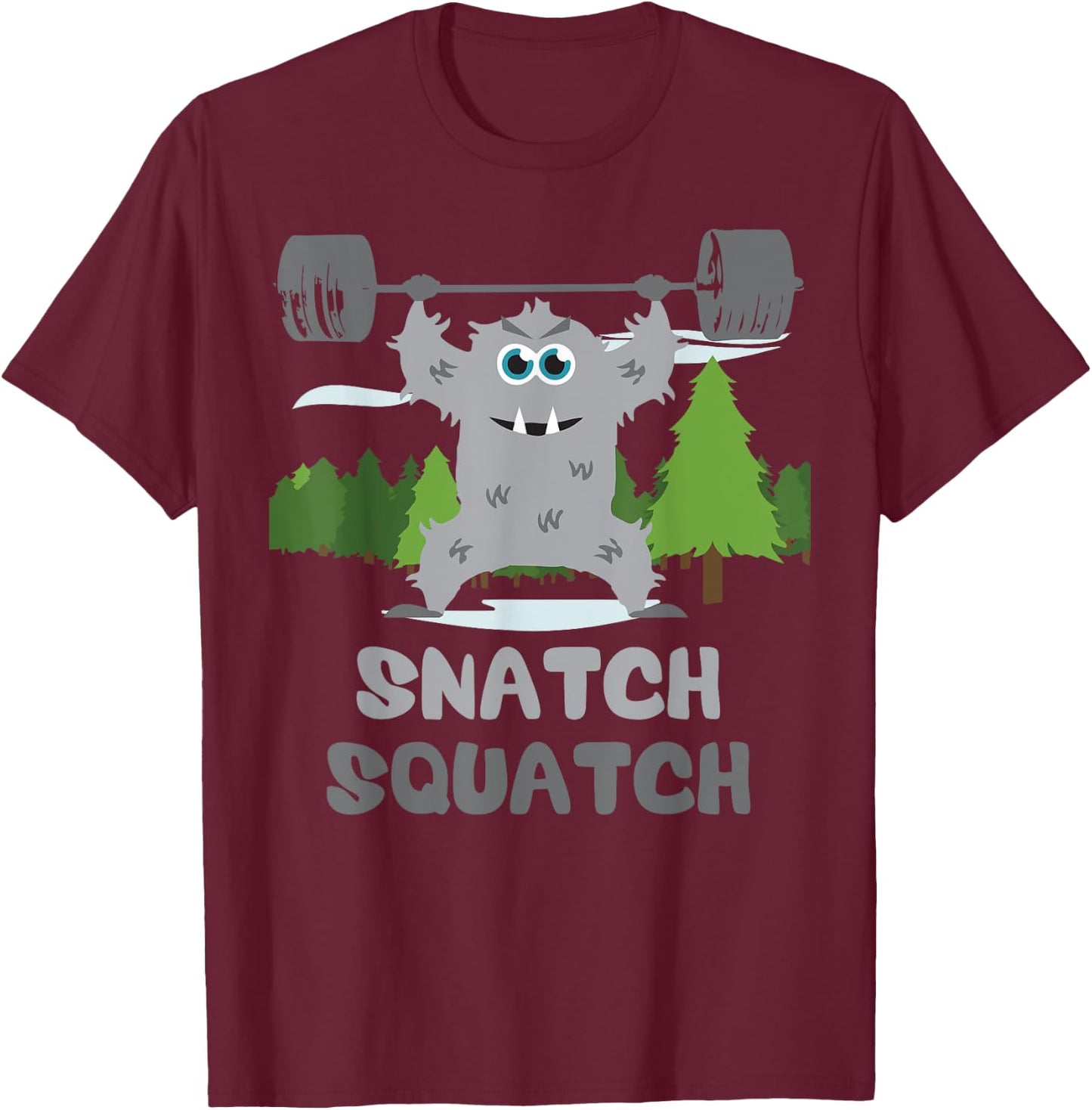Snatch Squatch - Cartoon - Beast - Gym T-Shirt - T-Shirt | Maroon