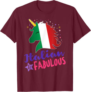 Italian Pride Gift Italian Unicorn T-Shirt - T-Shirt | Maroon