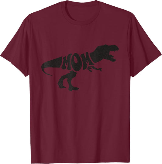 Dinosaur Mama Saurus T-Rex Mother Dinosaur For Mom Dinosaur T-Shirt - T-Shirt | Maroon