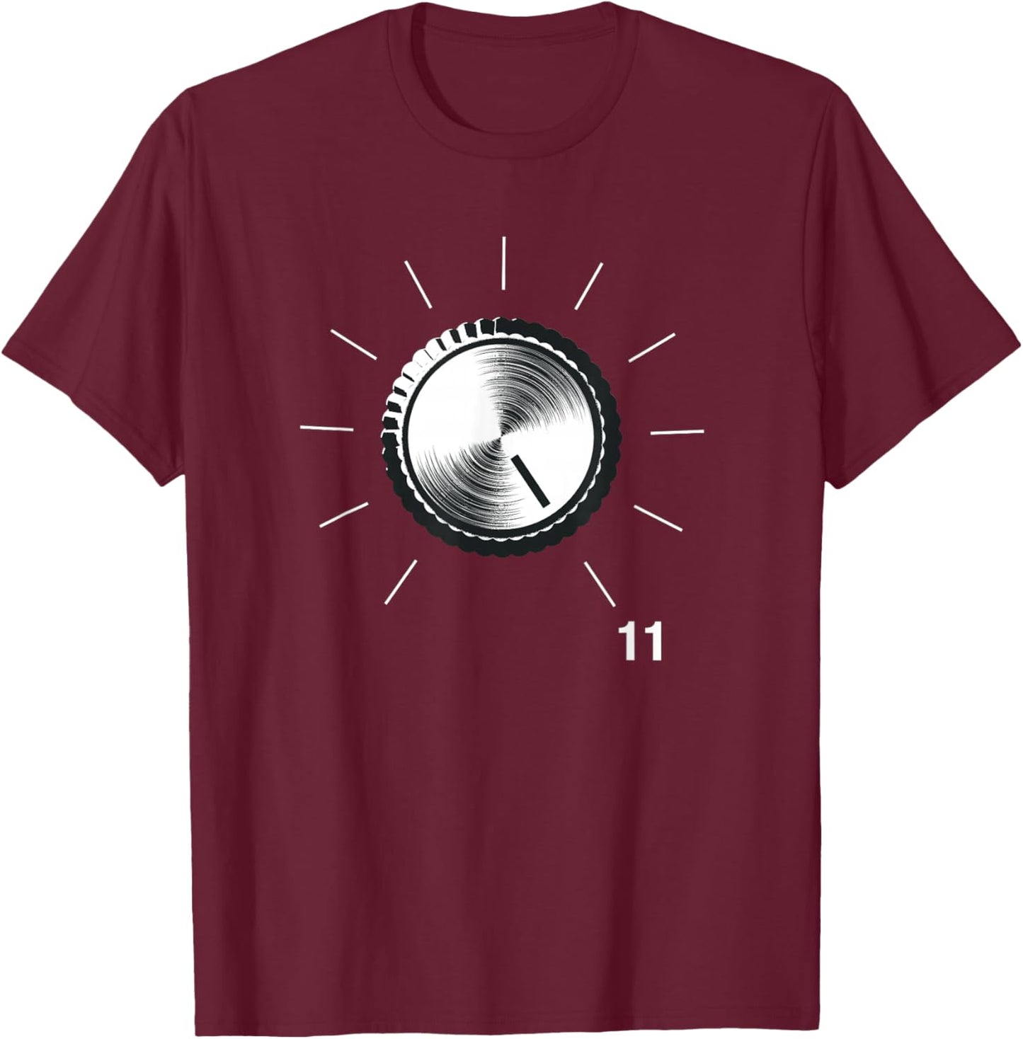 This Go to Eleven - Vintage Tube Amp Volume Control T-Shirt - T-Shirt | Maroon
