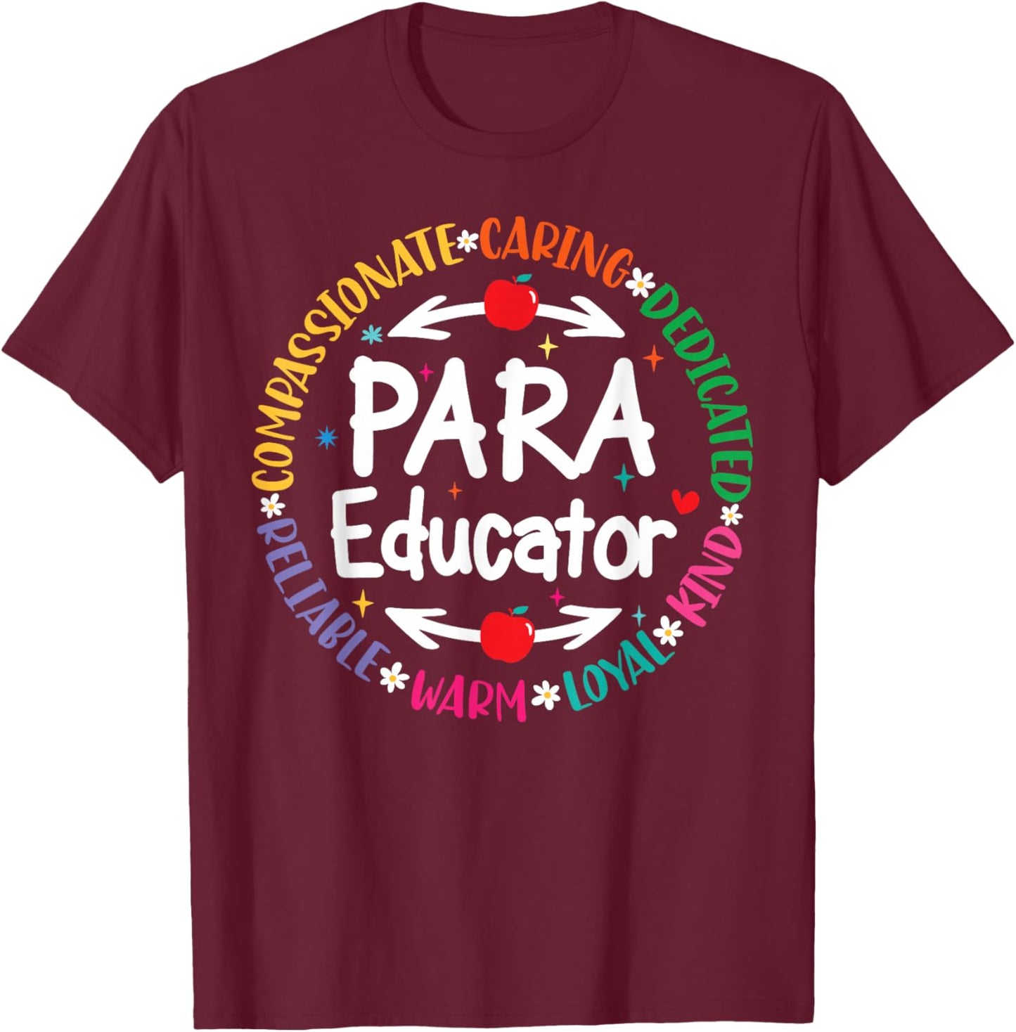 Para Educator Teacher Sped Ed Paraprofessional Paraeducator Women Kids T-Shirt - T-Shirt | Maroon