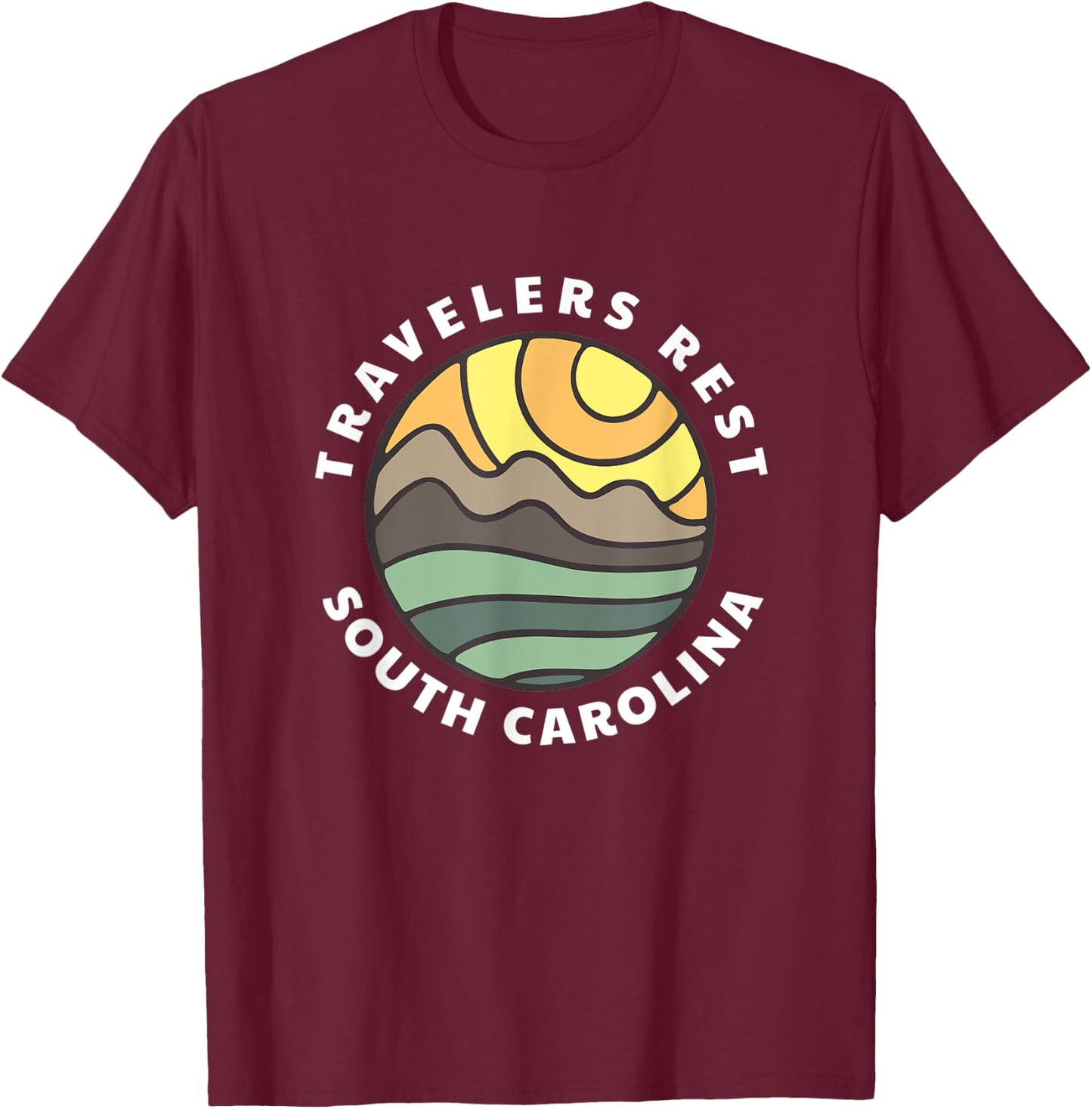 Travelers Rest South Carolina SC Mountain Vacation Souvenir T-Shirt - T-Shirt | Maroon