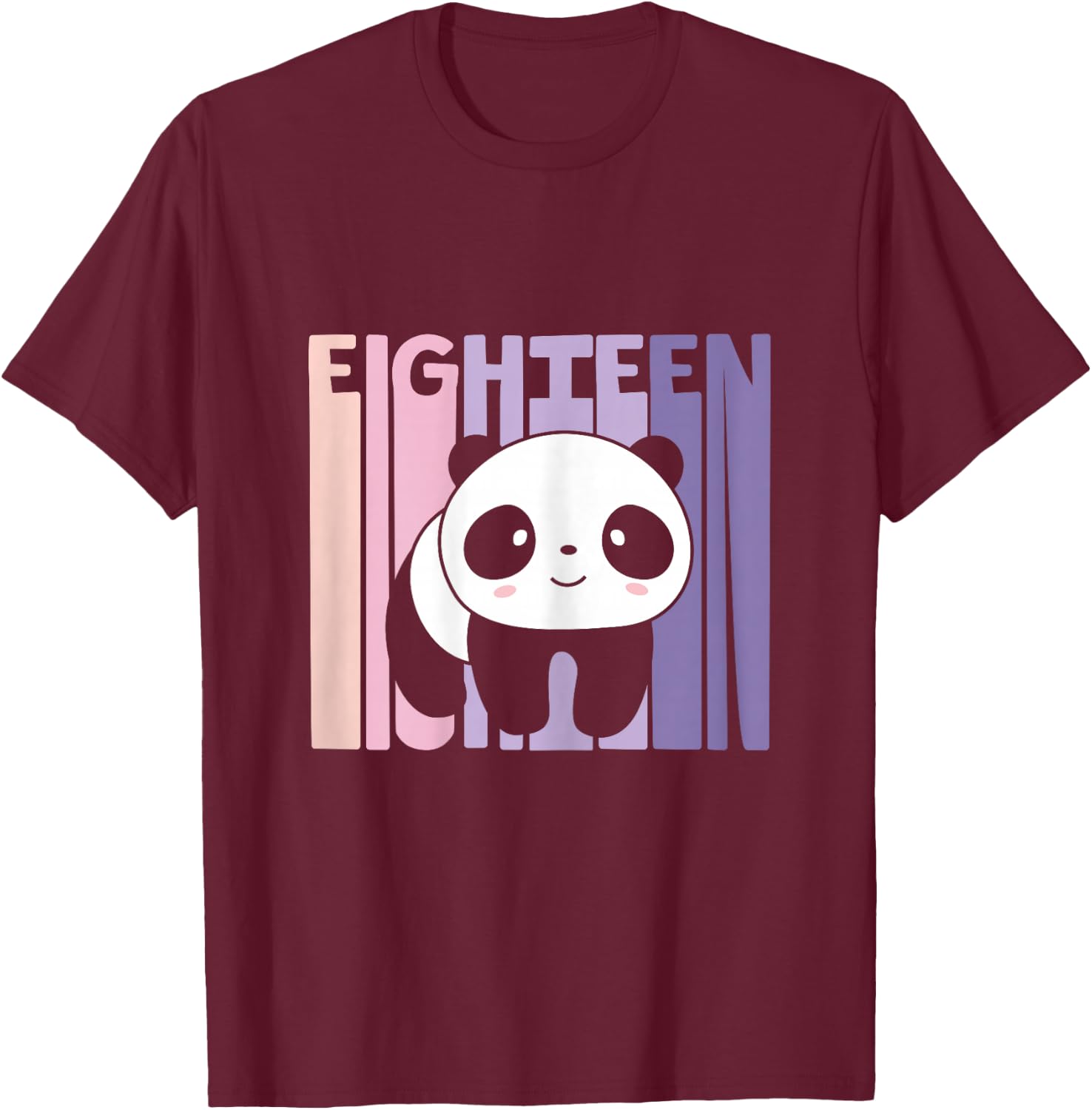 18th Birthday Girl Cute Panda Panda Bear 18 Years Old T-Shirt - T-Shirt | Maroon