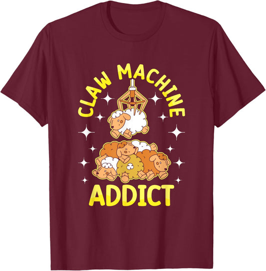 "Claw machine addict" Funny Claw Machine T-Shirt - T-Shirt | Maroon
