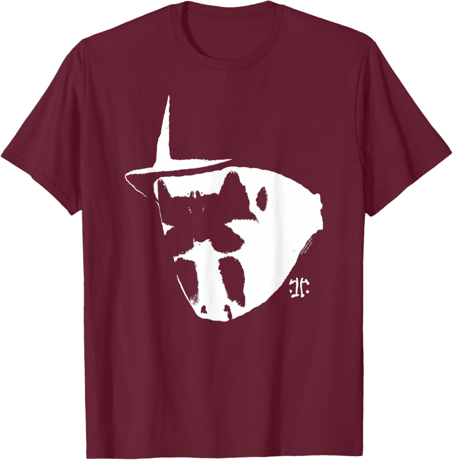 Watchmen Rorschach Mask and Symbol T-Shirt - T-Shirt | Maroon