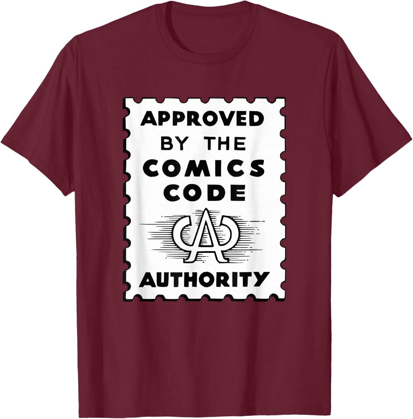 Vintage Comic Code Authority print for Comic Lovers T-Shirt - T-Shirt | Maroon