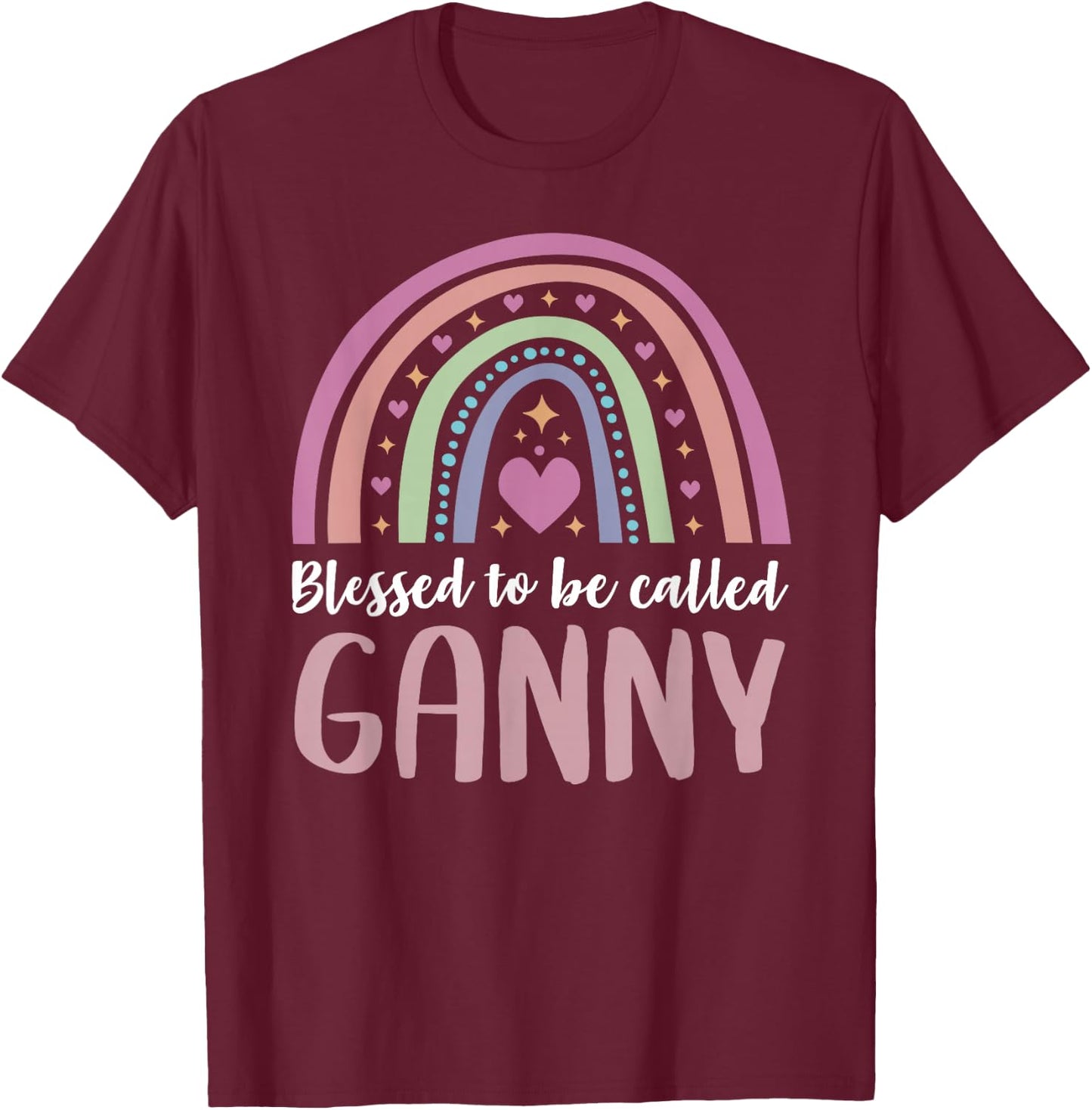 Ganny Shirt for Grandma Women Mothers Day Blessed Ganny T-Shirt - T-Shirt | Maroon
