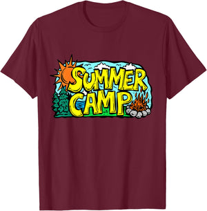 Summer camp Day camp Camping Funny Summer Sun Nature Saying T-Shirt - T-Shirt | Maroon