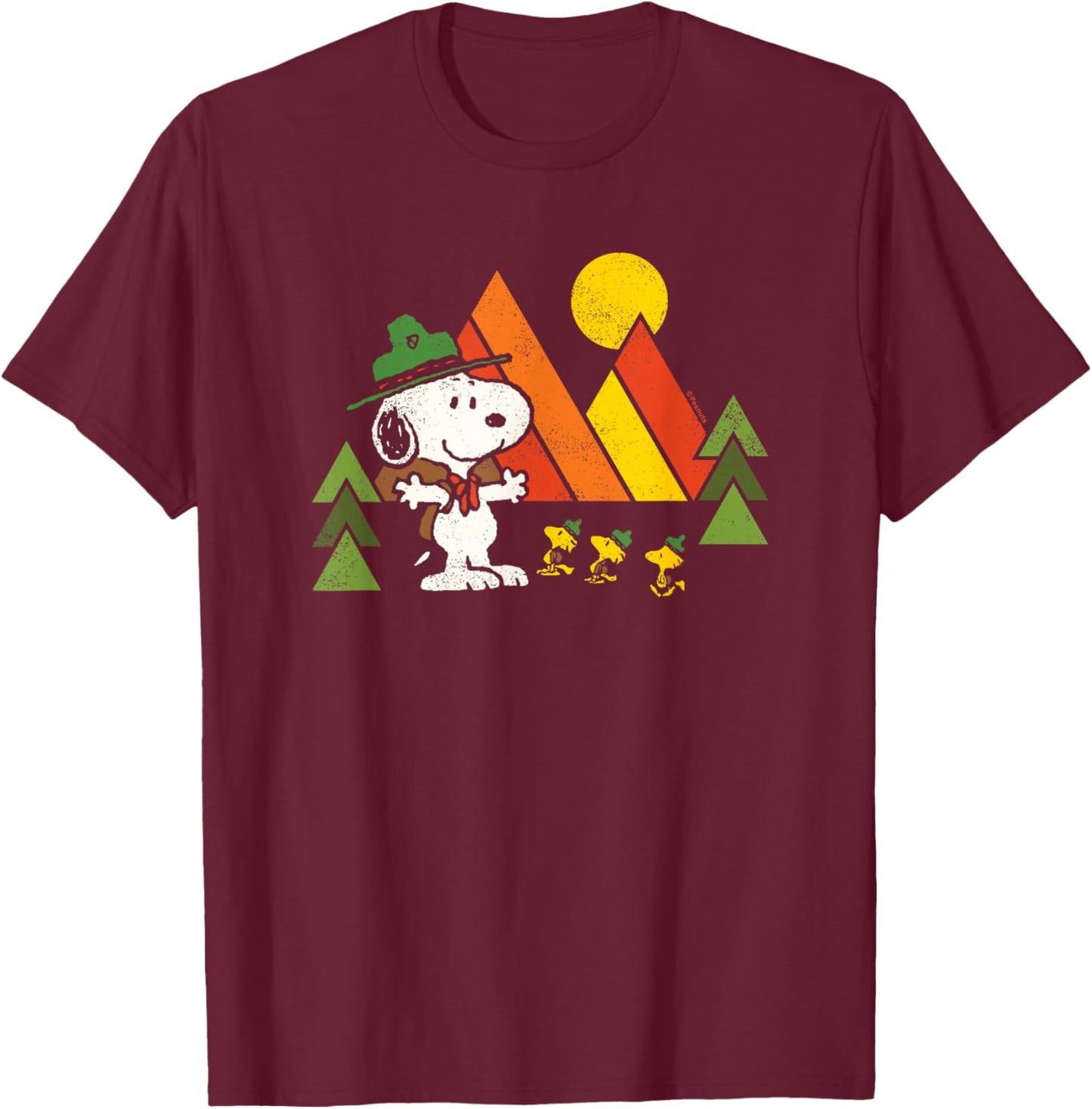 Peanuts - Retro Trailblazers T-Shirt - T-Shirt | Maroon