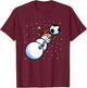 Christmas Boys Men Xmas Goalkeeper Soccer Snowman T-Shirt - T-Shirt | Maroon
