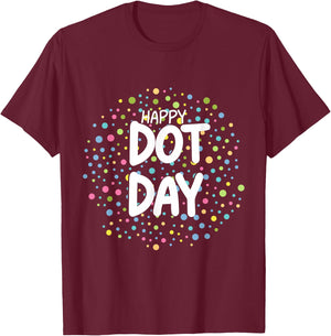 Happy Dot Day September 15th Colorful Polka Dot Boys Kids T-Shirt - T-Shirt | Maroon