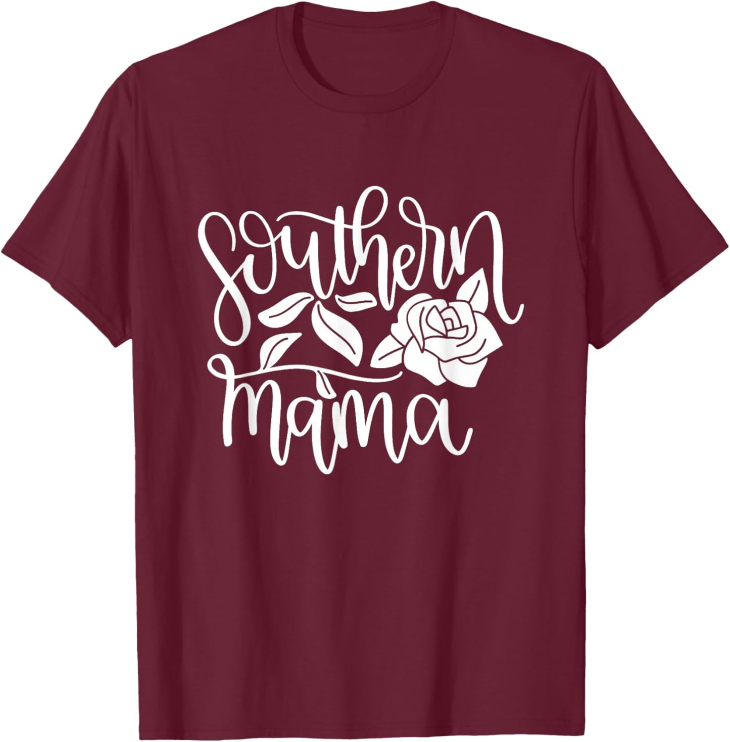 Southern Mama Floral Flower T-Shirt - T-Shirt | Maroon