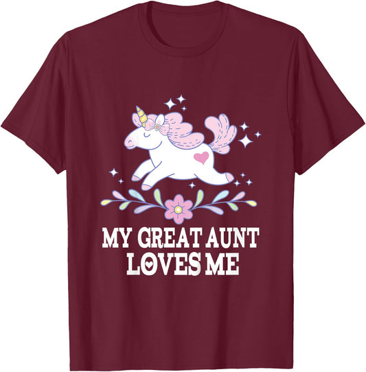 My Great Aunt Loves Me Grand Niece Unicorn T-Shirt - T-Shirt | Maroon