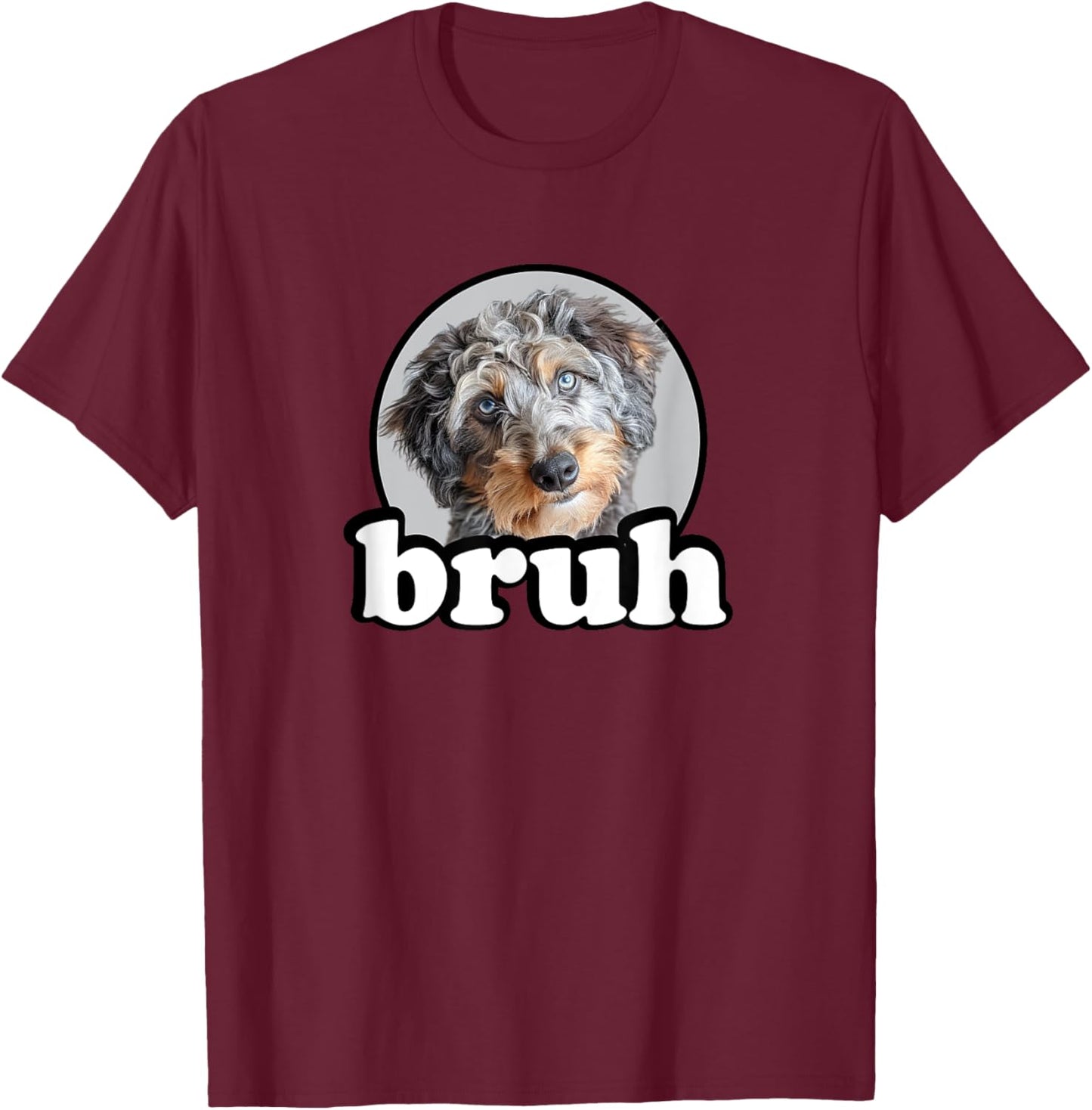 Merle Aussiedoodle T-Shirt - T-Shirt | Maroon