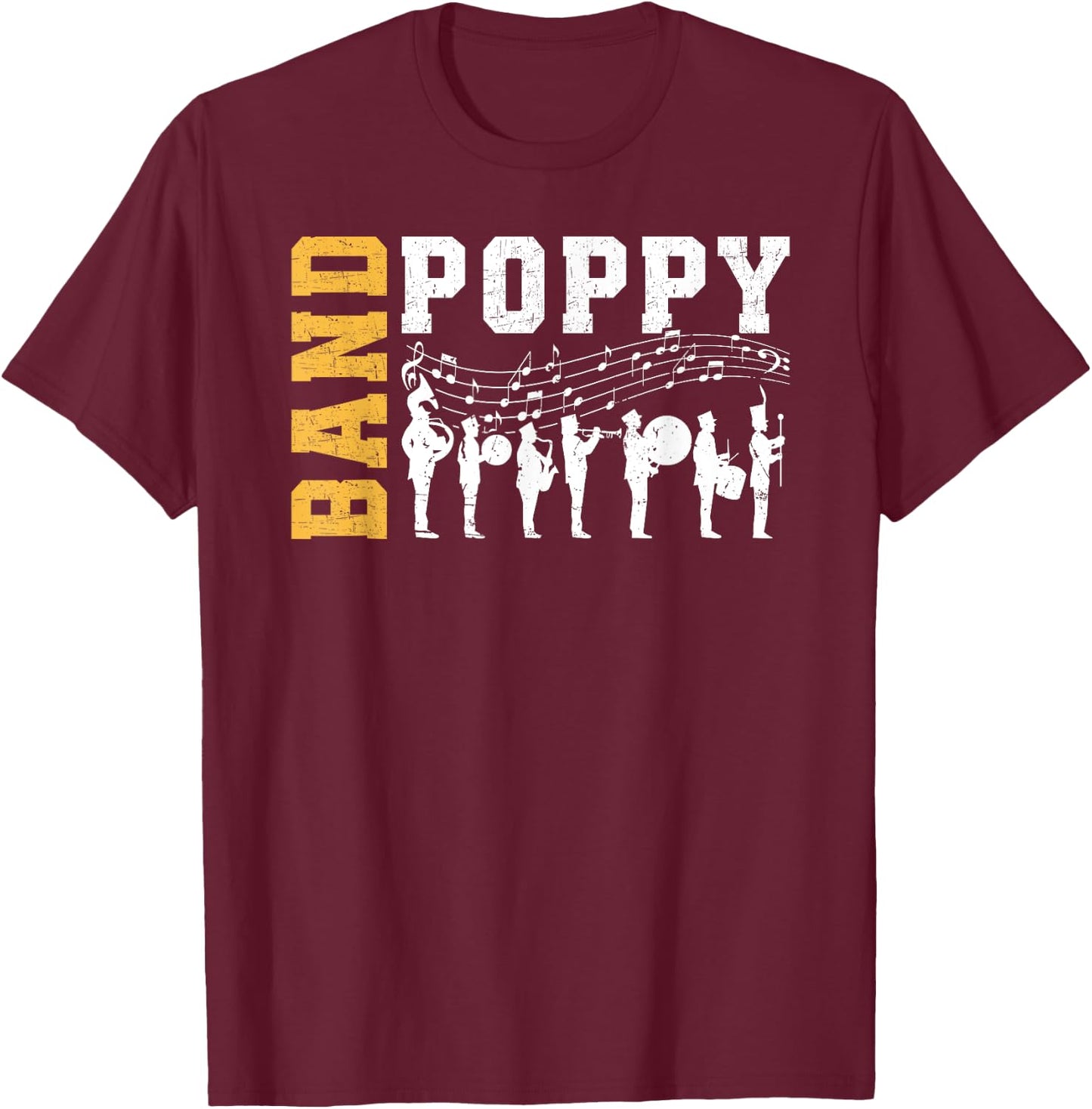 Band Poppy Proud Marching Band Poppy Grandpa T-Shirt - T-Shirt | Maroon