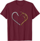 Fish Hook Elk Antlers Heart Hunting Love T-Shirt - T-Shirt | Maroon