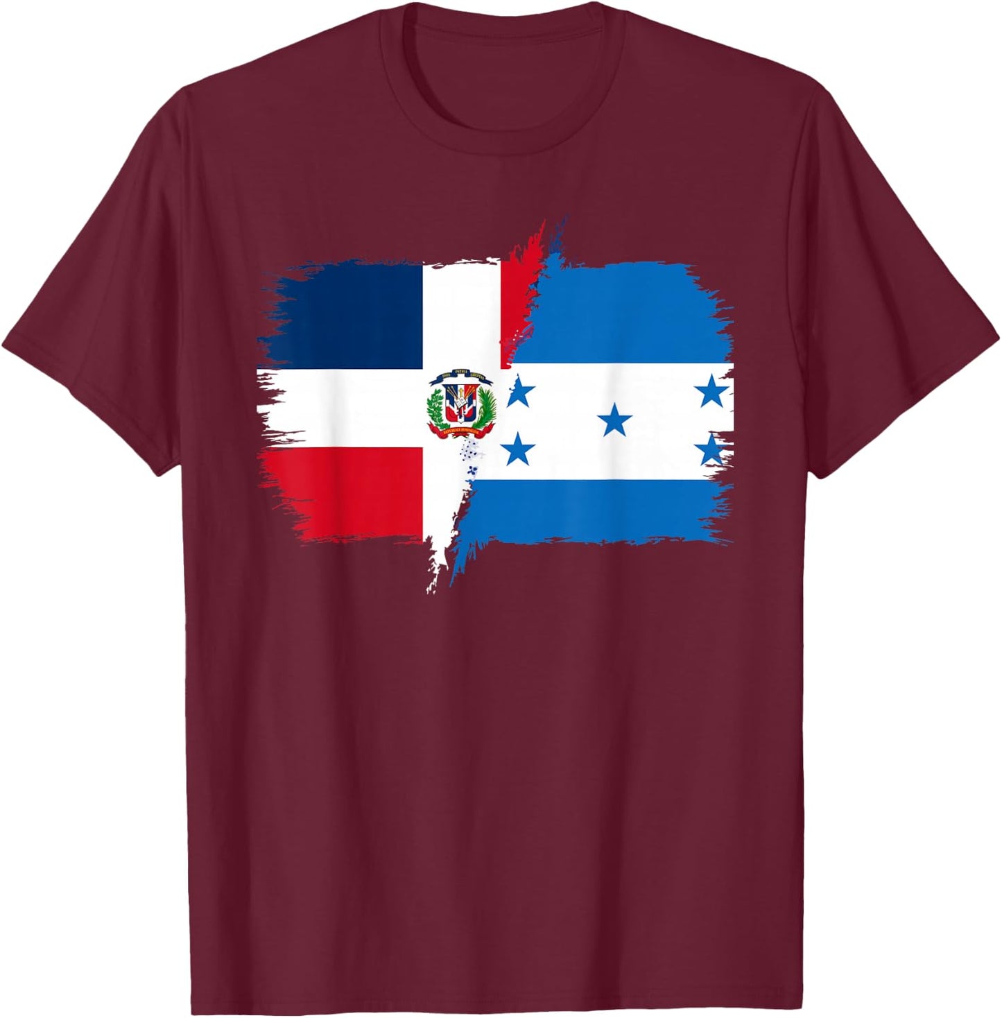 Half Dominican Half Honduran Dominican Republic Honduras T-Shirt - T-Shirt | Maroon