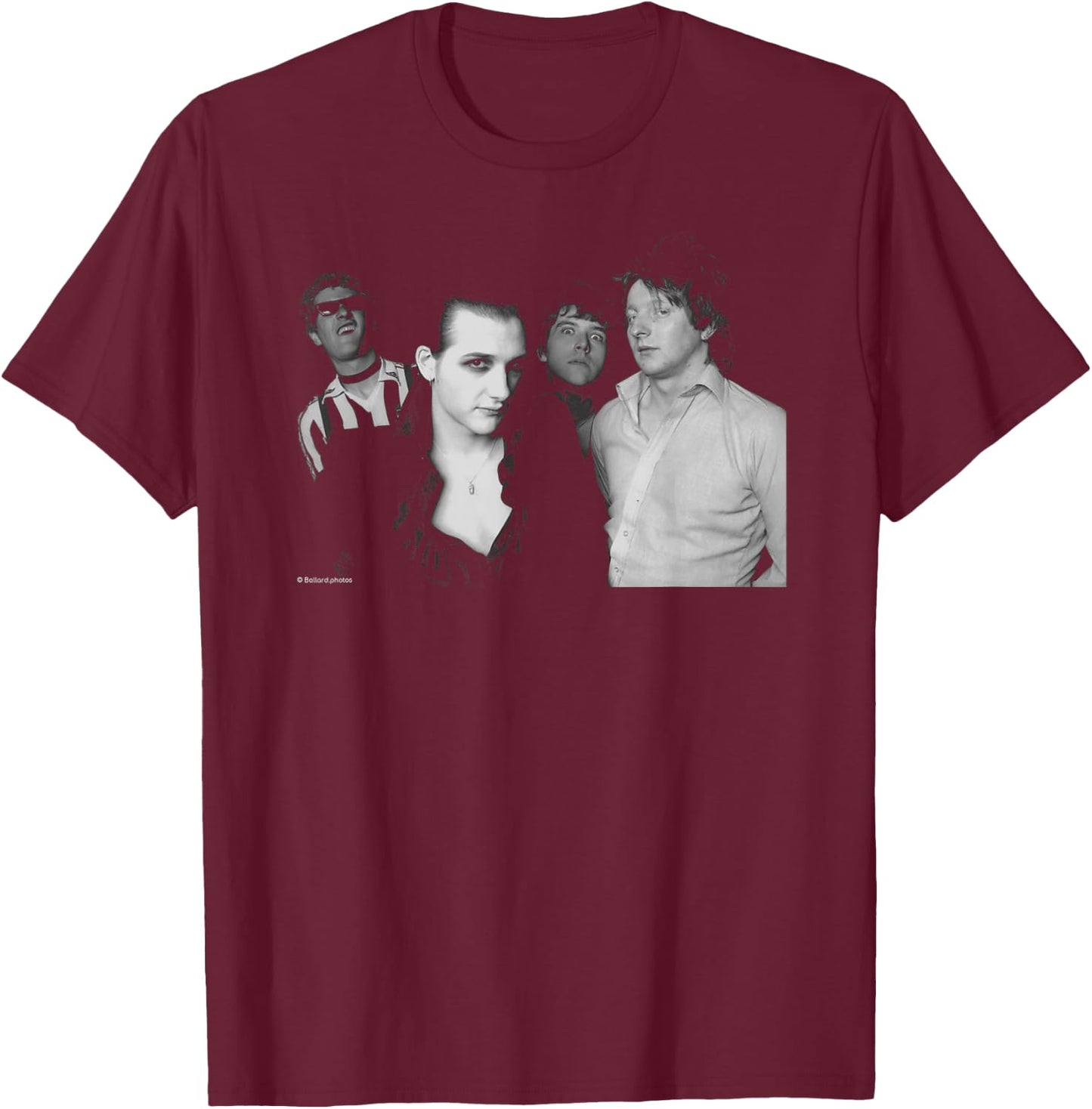 The Damned Rock Band Portrait By Allan Ballard T-Shirt - T-Shirt | Maroon