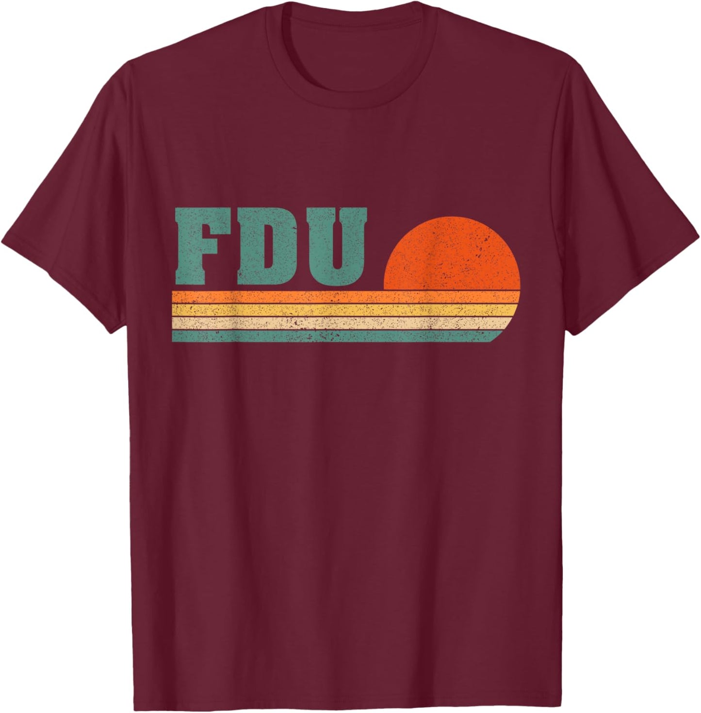 Vintage University 1980s 80s Style FDU Logo Men Women T-Shirt - T-Shirt | Maroon