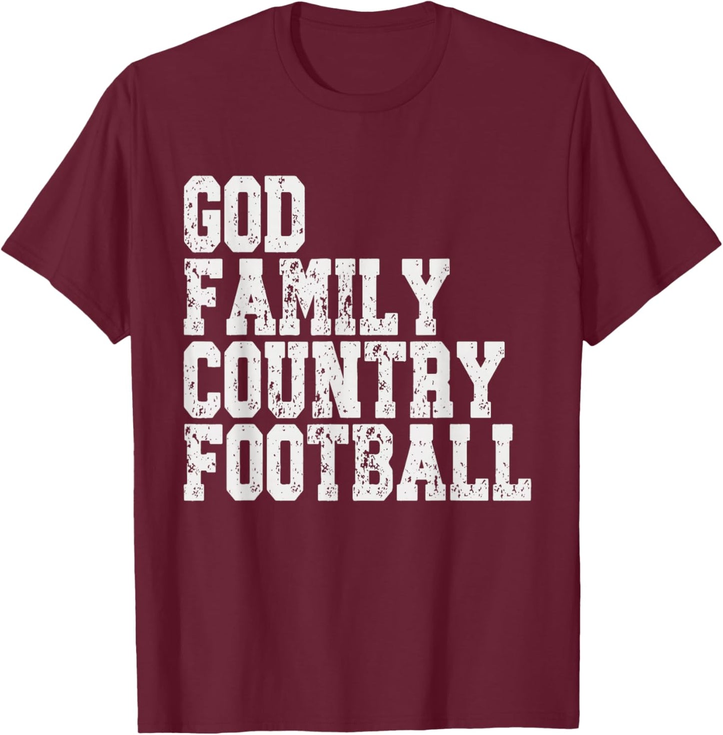 Vintage God Family Country Football , Women, & Kids T-Shirt - T-Shirt | Maroon