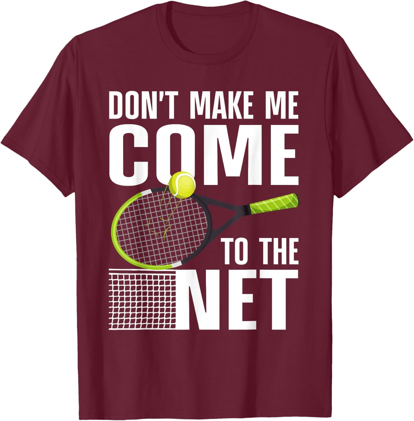 Funny Tennis Art Men Teens Tennis Player Lover T-Shirt - T-Shirt | Maroon