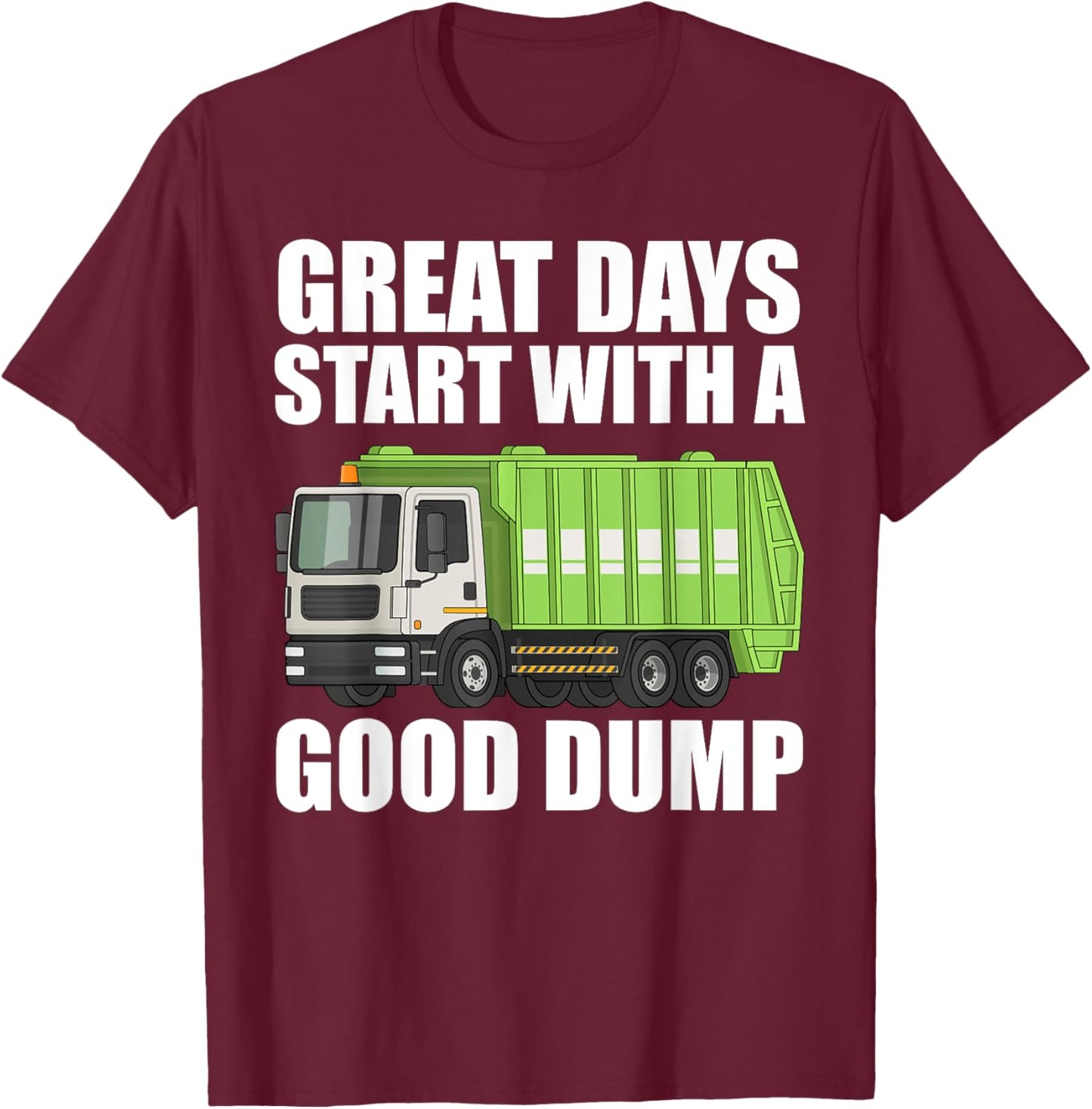 Funny Garbage Truck Art For Boys Toddler Waste Garbage Truck T-Shirt - T-Shirt | Maroon