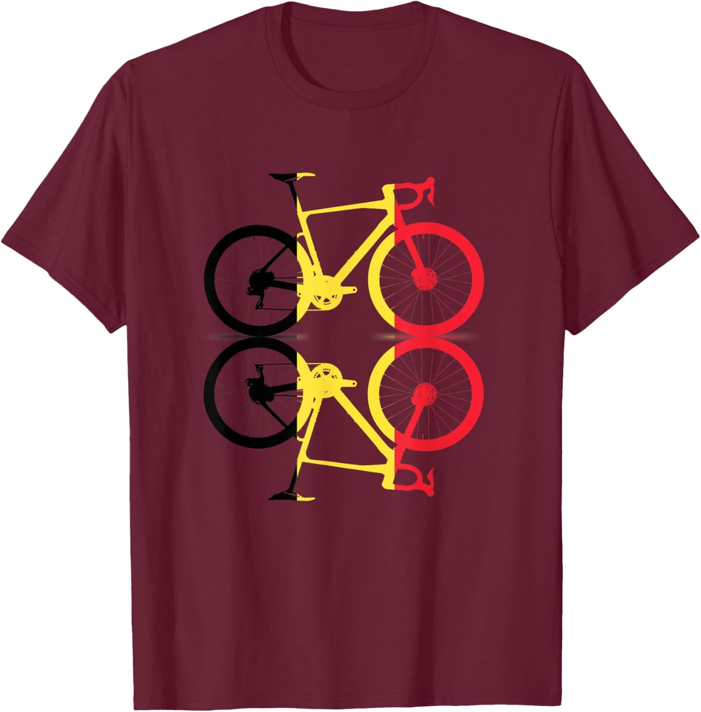 Belgium the Belgian flag bike runs cycling T-Shirt - T-Shirt | Maroon